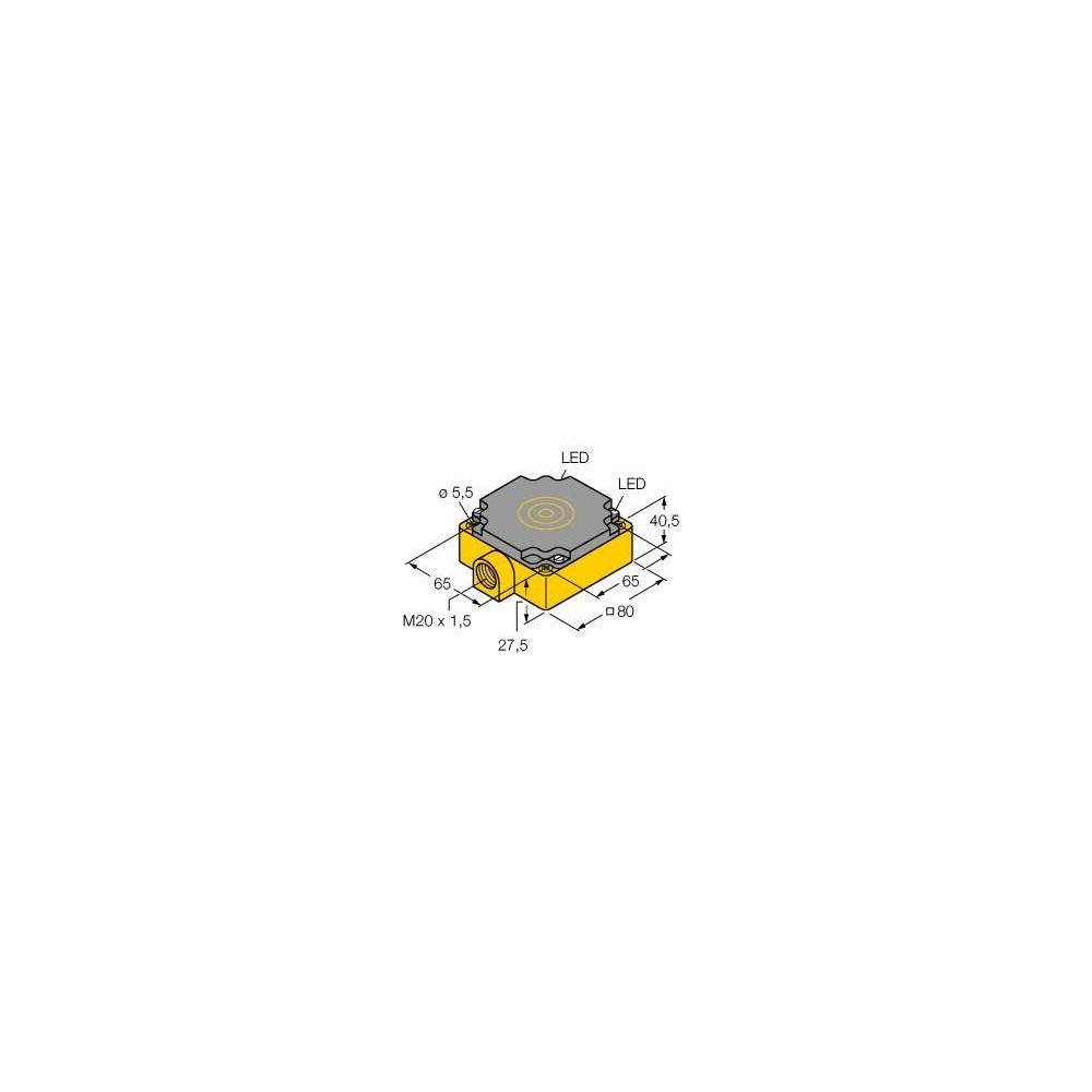 TURCK NI75U-CP80-VP4X2 INDUCTIEVE SENSOR MET VERHOOG (1pc)