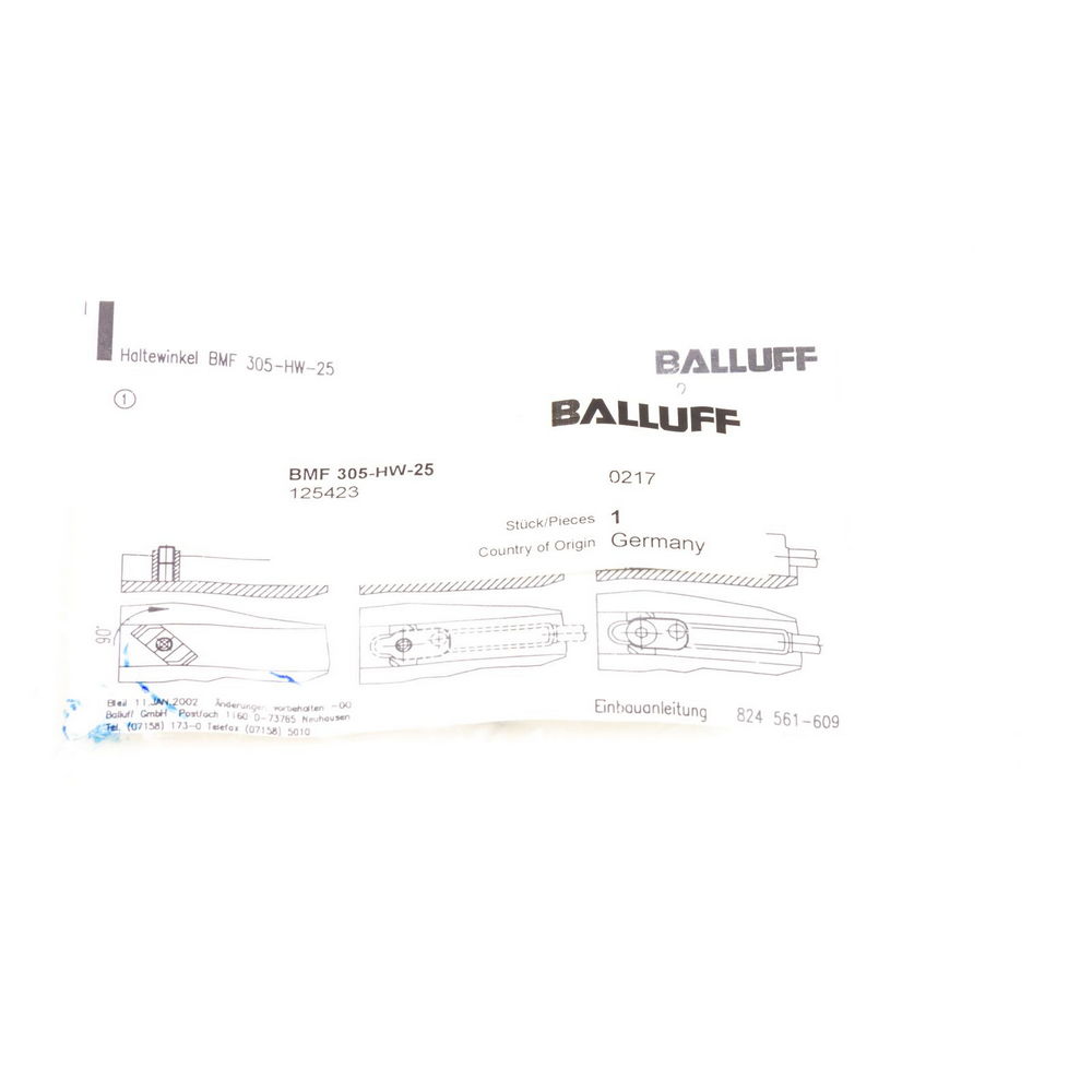 BALLUFF BMF-305-HW-25 125423 BMF mounting bracket — изображение 2