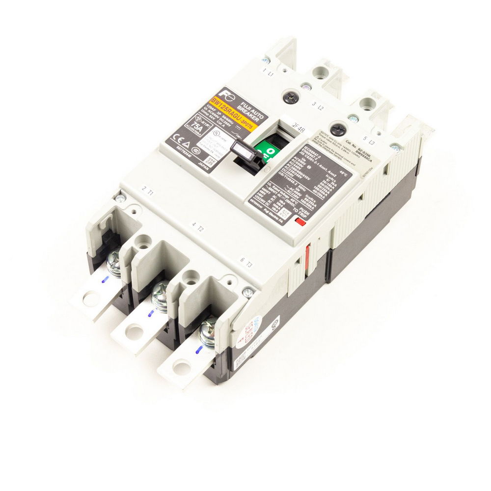 FUJI BW125RAGU 3P075 Circuit Breaker Thermal Magnetic 3Pole 75A 690VAC/250VDC