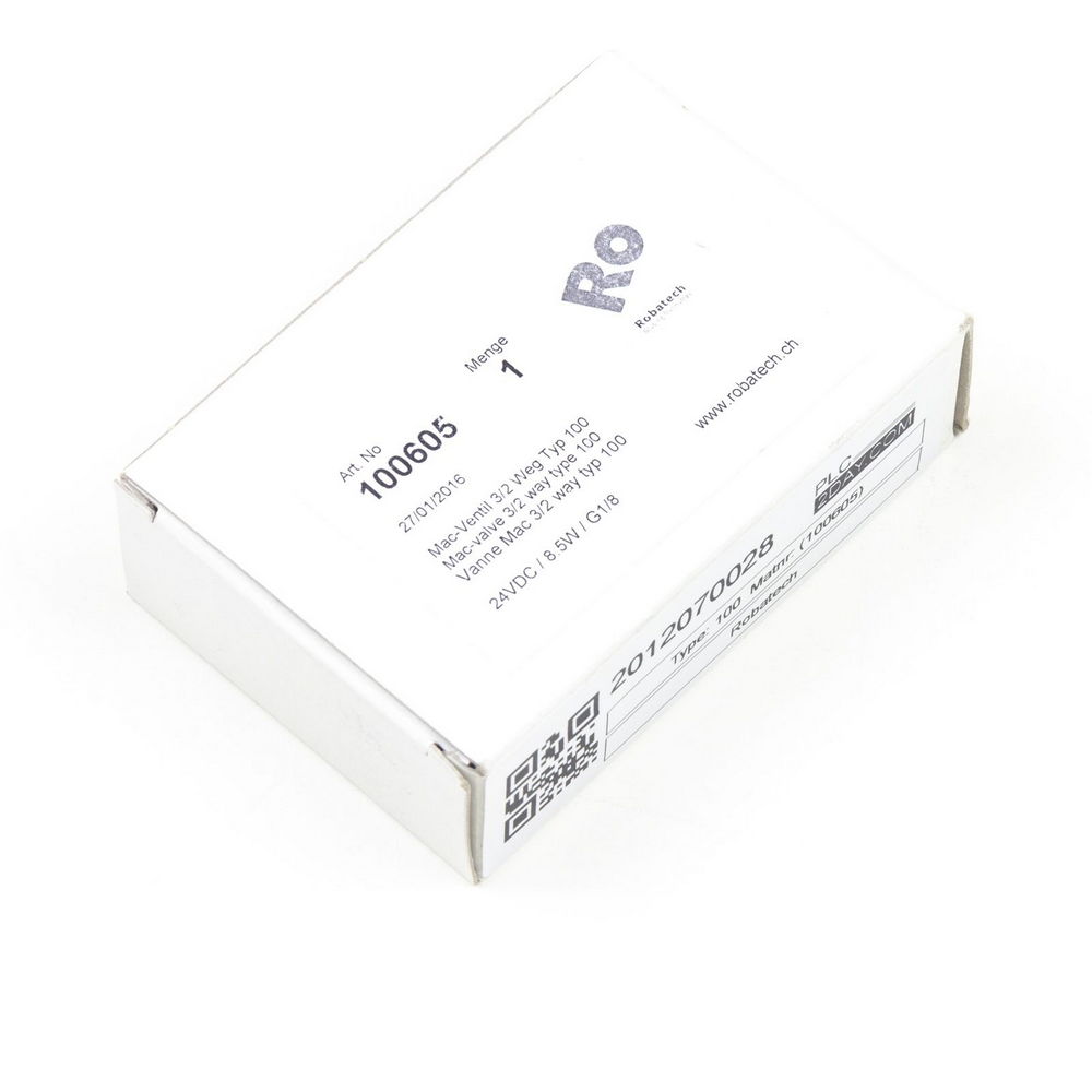ROBATECH 100605 MAC-VALVE 3/2 WAY Type 100 ART NO. 100605