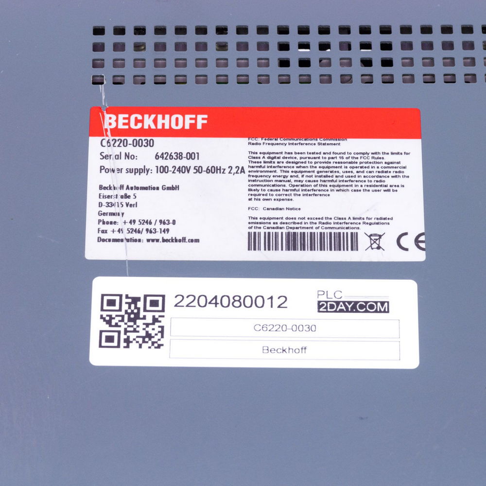 BECKHOFF C6220-0030, Control Cabinet Industrial PC — изображение 5