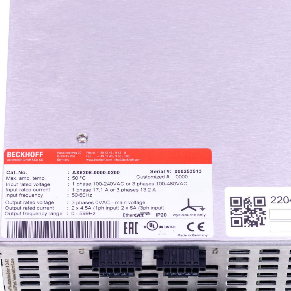 BECKHOFF AX5206-0000-0200, Digital Compact Servo Drive, AX520600000200 — изображение 4