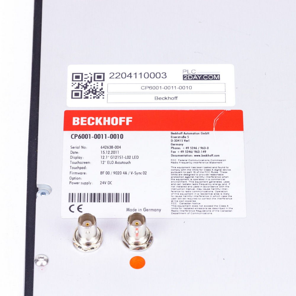 BECKHOFF CP6001-0011-0010, Control Panel - 12 inch TFT Display, CP600100110010 — изображение 4