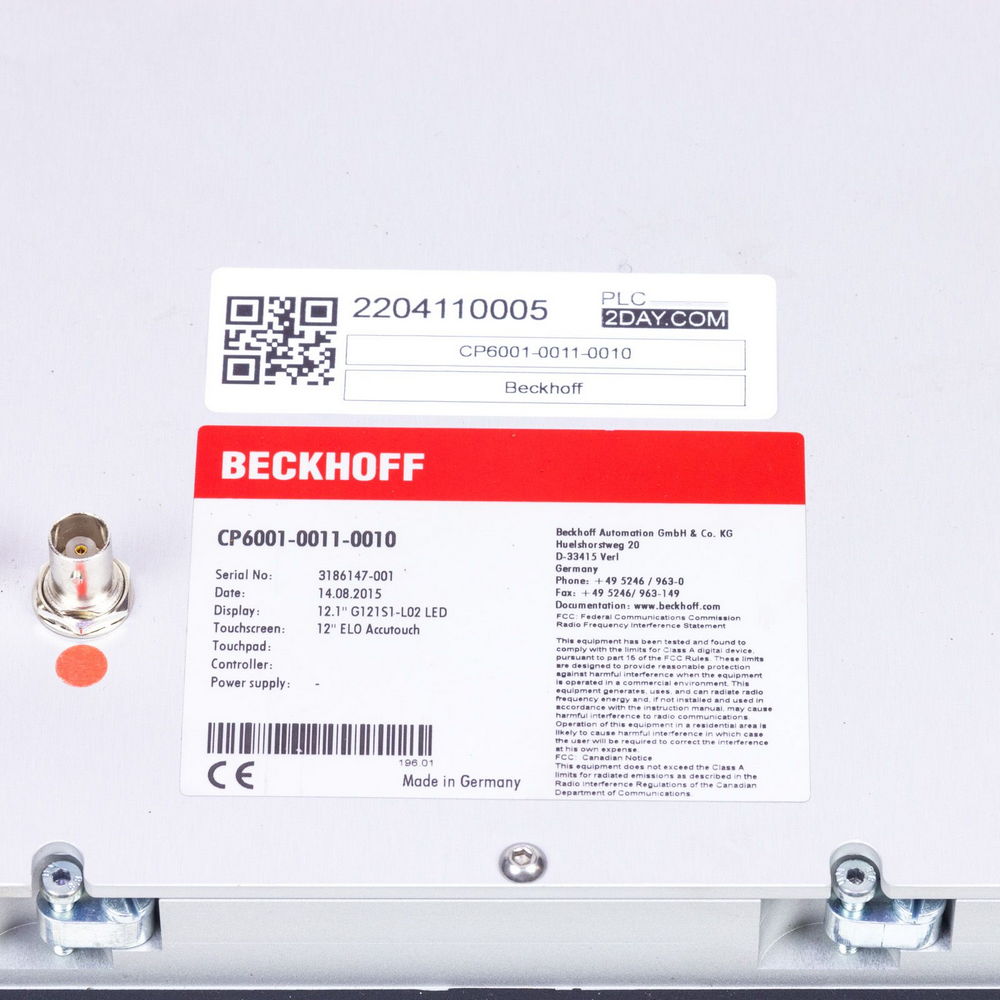BECKHOFF CP6001-0011-0010, Control Panel - 12 inch TFT Display, CP600100110010 — изображение 4